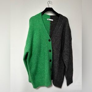 Zara color block oversized sweater cardigan in Large.